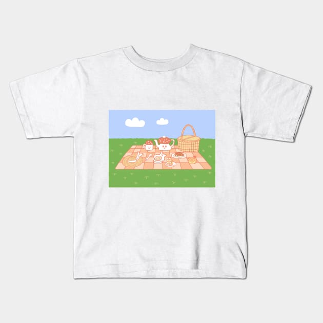 Picnic Kids T-Shirt by zelayaworks